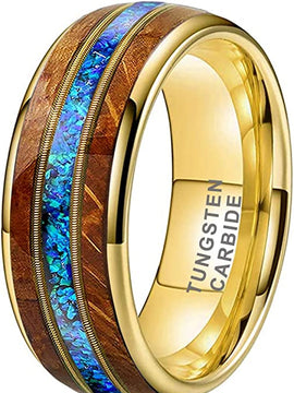 Gold Tungsten Rings for Men Women