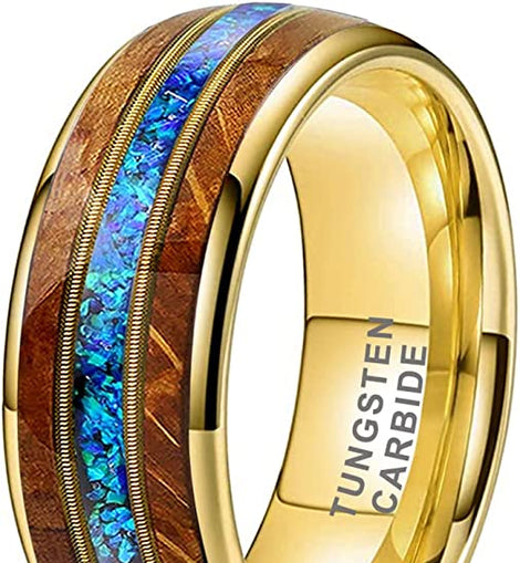 Gold Tungsten Rings for Men Women