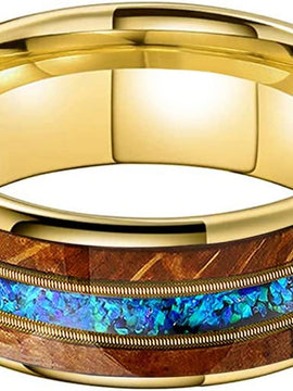 Gold Tungsten Rings for Men Women